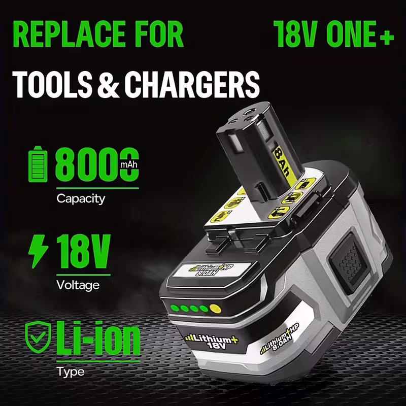 Replacement Battery 2PACK 8.0Ah 18V P108 for Ryobi